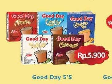 Promo Harga Good Day Instant Coffee 3 in 1 5 pcs - Hypermart