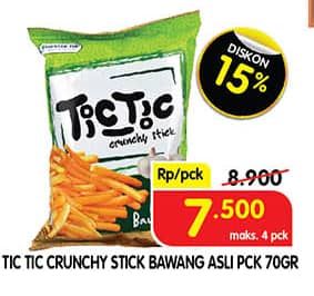 Promo Harga Tic Tic Snack Crunchy Stick Garlic / Bawang 70 gr - Superindo