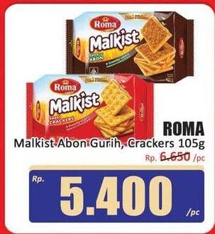 Promo Harga Roma Malkist Abon, Crackers 105 gr - Hari Hari