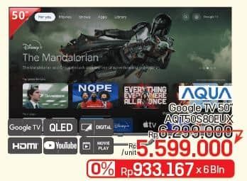 Promo Harga Aqua AQT50S80EUX  - LotteMart