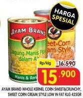 Promo Harga Ayam Brand Whole Kernel  Corn Sweet & Crunchy/ Sweet Corn Cream Style  - Superindo