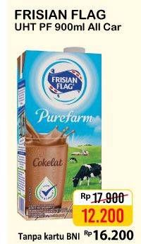 Promo Harga FRISIAN FLAG Susu UHT Purefarm Swiss Chocolate 900 ml - Alfamart