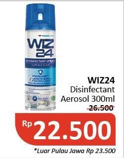 Promo Harga WIZ 24 Disinfecting Spray and Clean All Surface 300 ml - Alfamidi