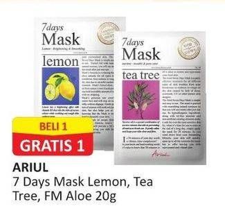 Promo Harga ARIUL Face Mask Lemon, Tea Tree, Aloe 20 gr - Alfamart