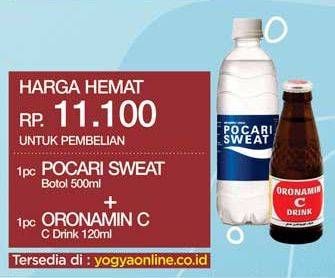 Promo Harga POCARI SWEAT Minuman Isotonik + ORONAMIN C Drink  - Yogya