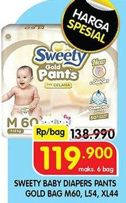 Promo Harga Sweety Gold Pants M60, XL44, L54 44 pcs - Superindo