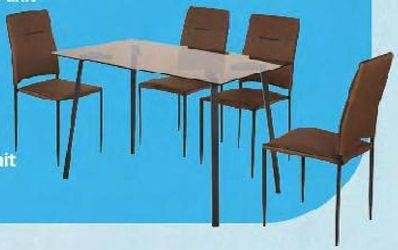 Promo Harga Clayton Dining Table + Clyde Dining Chair  - Carrefour
