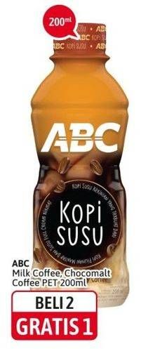 Promo Harga ABC Minuman Kopi Milk Coffee, Choco Malt Coffee 200 ml - Alfamidi