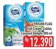 Promo Harga FRISIAN FLAG Susu UHT Purefarm Full Cream, Chocolate, Coconut Delight 900 ml - Hypermart