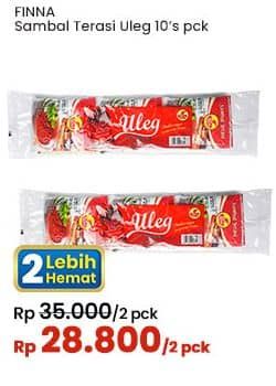 Promo Harga Finna Uleg Sambal Terasi per 10 sachet 20 gr - Indomaret