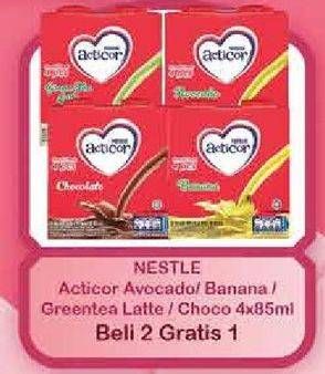 Promo Harga NESTLE Acticor Avocado, Banana, Green Tea, Chocolate per 4 box 85 ml - Hypermart