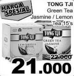 Promo Harga Tong Tji Teh Celup Green Tea Jasmine, Lemon 15 pcs - Giant