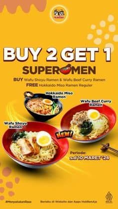 Promo Harga Buy 2 Get 1 Supermen  - HokBen