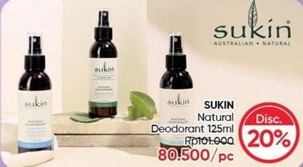 Promo Harga Sukin Natural Deodorant 125 ml - Guardian