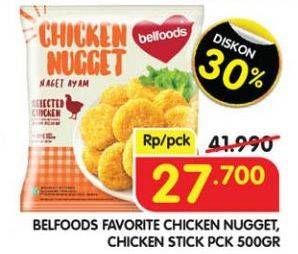 Promo Harga Belfoods Nugget Chicken Nugget Stick, Chicken Nugget 500 gr - Superindo