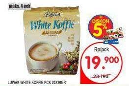 Promo Harga Luwak White Koffie 20 pcs - Superindo