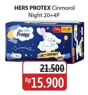 Promo Harga Hers Protex Comfort Night 24 pcs - Alfamidi