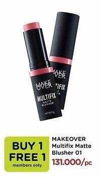Promo Harga MAKE OVER Multifix Matte Blush 01 Rose Hour  - Watsons