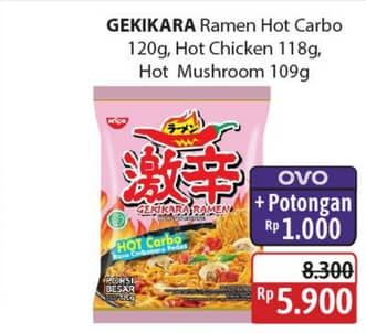 Promo Harga Nissin Gekikara Ramen Carbonara Pedas, Ayam Pedas, Jamur Pedas 109 gr - Alfamidi