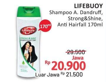 Promo Harga Lifebuoy Shampoo Anti Dandruff, Strong Shiny, Anti Hair Fall 170 ml - Alfamidi