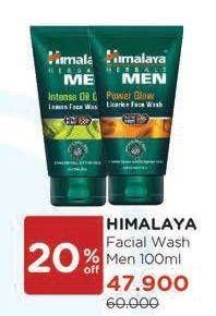 Promo Harga HIMALAYA Face Wash Men Power Glow 100 ml - Watsons