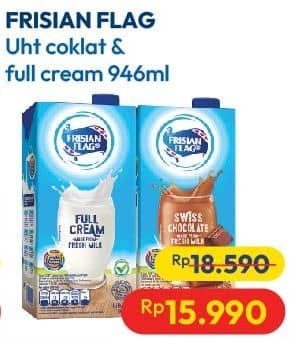 Promo Harga Frisian Flag Susu UHT Purefarm Full Cream, Swiss Chocolate 946 ml - Hypermart