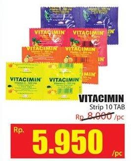 Promo Harga VITACIMIN Vitamin C - 500mg Sweetlets (Tablet Hisap) 10 pcs - Hari Hari