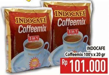 Promo Harga Indocafe Coffeemix per 100 sachet 20 gr - Hypermart