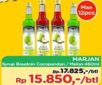 Promo Harga MARJAN Syrup Boudoin Coco Pandan, Melon 460 ml - TIP TOP