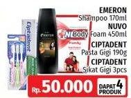 Emeron Shampoo + Nuvo Body Wash + Ciptadent Pasta Gigi + Ciptadent Sikat Gigi