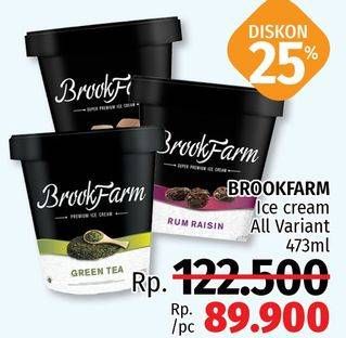 Promo Harga BROOKFARM Ice Cream All Variants 473 ml - LotteMart