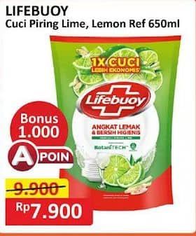 Promo Harga Lifebuoy Pencuci Piring Lemon 650 ml - Alfamart
