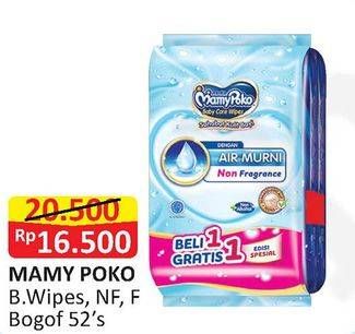 Promo Harga MAMY POKO Baby Wipes Non Perfumed, Perfumed 52 pcs - Alfamart