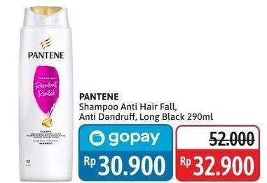 Promo Harga Pantene Shampoo Anti Dandruff, Hair Fall Control, Long Black 290 ml - Alfamidi