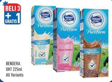 Promo Harga FRISIAN FLAG Susu UHT Purefarm All Variants 225 ml - Hypermart