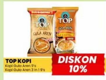 Promo Harga Top Coffee Gula Aren Susu per 9 sachet 22 gr - Yogya