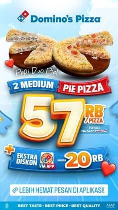 Promo Harga 2 Medium Pie Pizza  - Domino Pizza