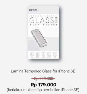 Promo Harga LAMINA Premium Tempered Glass IPhone SE  - Erafone
