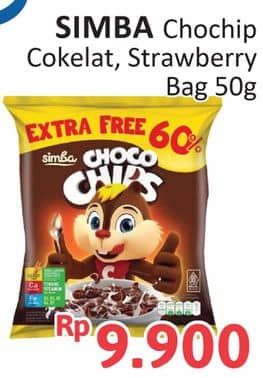 Promo Harga Simba Cereal Choco Chips Coklat, Strawberry 55 gr - Alfamidi