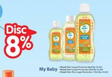Promo Harga My Baby Minyak Telon Plus Longer Protection 60/90/150 ml  - Carrefour