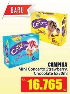 Promo Harga CAMPINA Mini Concerto Chocolate, Strawberry per 6 pcs 30 ml - Hari Hari