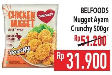 Promo Harga Belfoods Nugget Chicken Nugget, Chicken Nugget Crunchy 500 gr - Hypermart