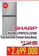 Promo Harga SHARP SJ-237ND | Refrigerator 205ltr  - Hypermart