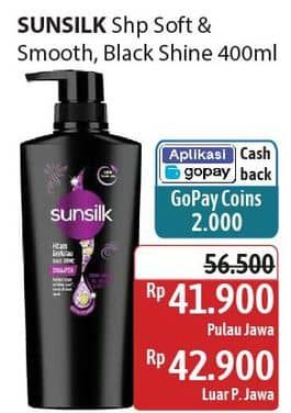 Promo Harga Sunsilk Shampoo Soft Smooth, Black Shine 400 ml - Alfamidi