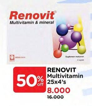 Promo Harga Renovit Multivitamin 4 pcs - Watsons