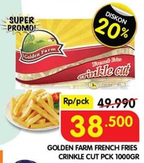 Promo Harga Golden Farm French Fries Crinkle 1000 gr - Superindo