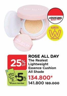 Promo Harga Rose All Day The Realest Lightweight Essence Cushion  - Watsons