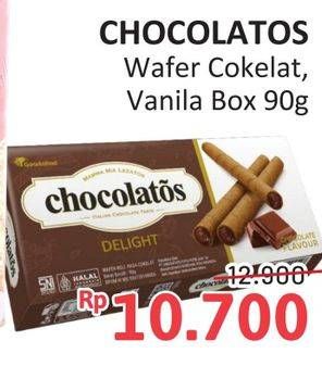 Promo Harga Chocolatos Delight Wafer Stick Cokelat, Vanila 90 gr - Alfamidi