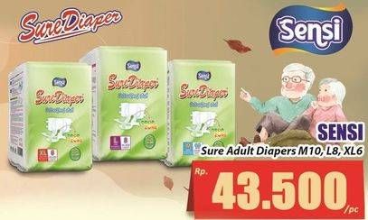 Promo Harga Sensi Sure Adult Diapers L8, M10, XL6 6 pcs - Hari Hari
