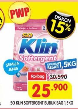 Promo Harga So Klin Softergent All Variants 1500 gr - Superindo